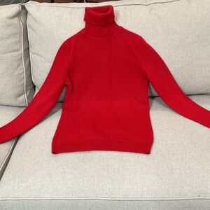 Talbots Vibrant Red Cowl Neck cashmere Sweater
